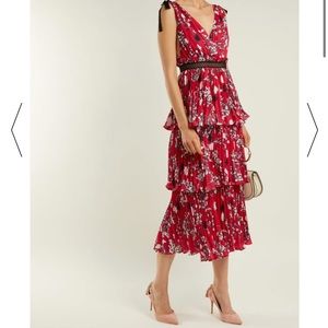 Self portrait floral red midi dress us6, NWT